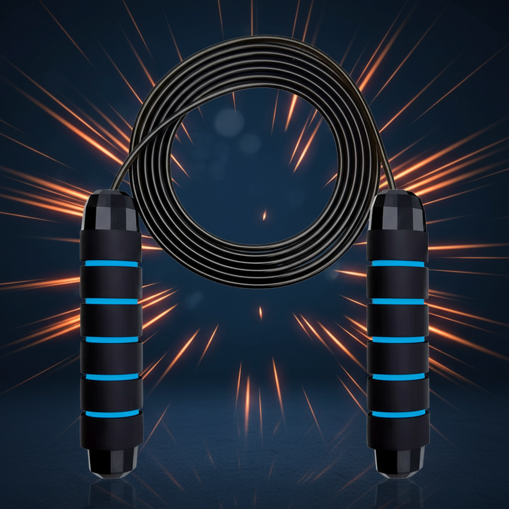 Blue Jump Rope on Dynamic Background