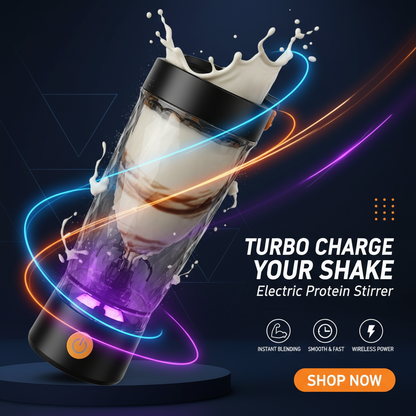 Electric Whey Protein Shake Stirrer Promotional Banner