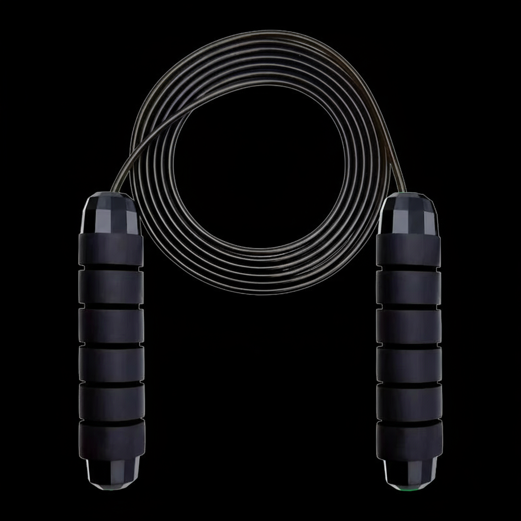 Jump Rope All Black Handles Black Background