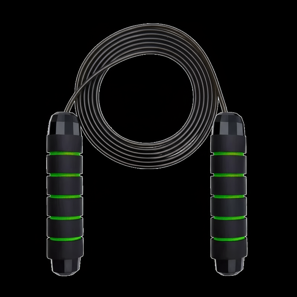 Jump Rope Green Rings Black Background