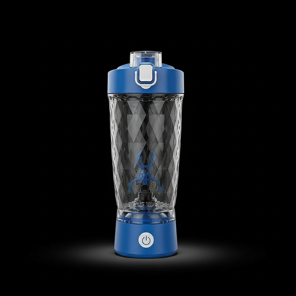 Niebieski shaker na czarnym tle
